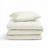 Micropercale Duvet Cover Set Milano 3D | Cream | King - 240cm (W) x 200/220cm (L) - The Bedding & Blankets Store