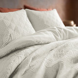 Micropercale Duvet Cover Set Milano 3D | Cream | King - 240cm (W) x 200/220cm (L) - The Bedding & Blankets Store