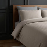 Micropercale Duvet Cover Set Milano 3D | Taupe/Grey | King - 240cm (W) x 200/220cm (L) - The Bedding & Blankets Store