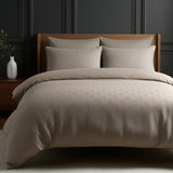 Micropercale Duvet Cover Set Milano 3D | Taupe/Grey | King - 240cm (W) x 200/220cm (L) - The Bedding & Blankets Store