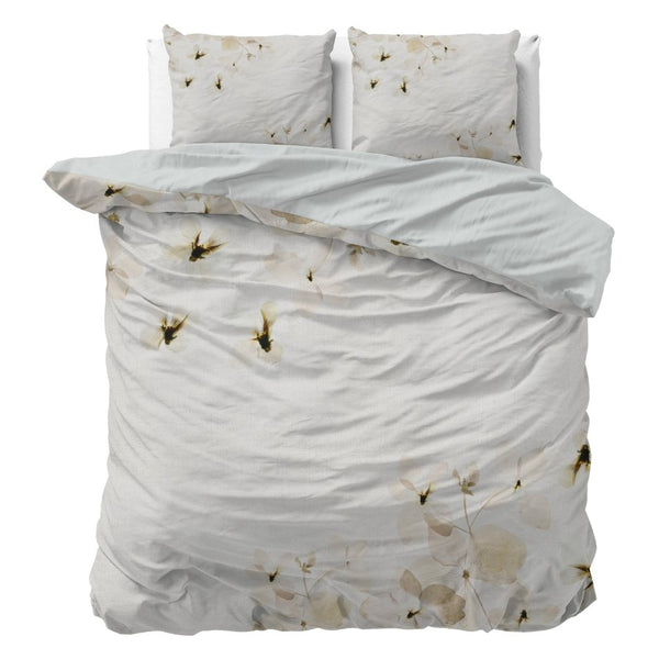 Micropercale Duvet Cover Set Nature Heavenly | Cream | Double - 200cm (W) x 200/220cm (L) - The Bedding & Blankets Store