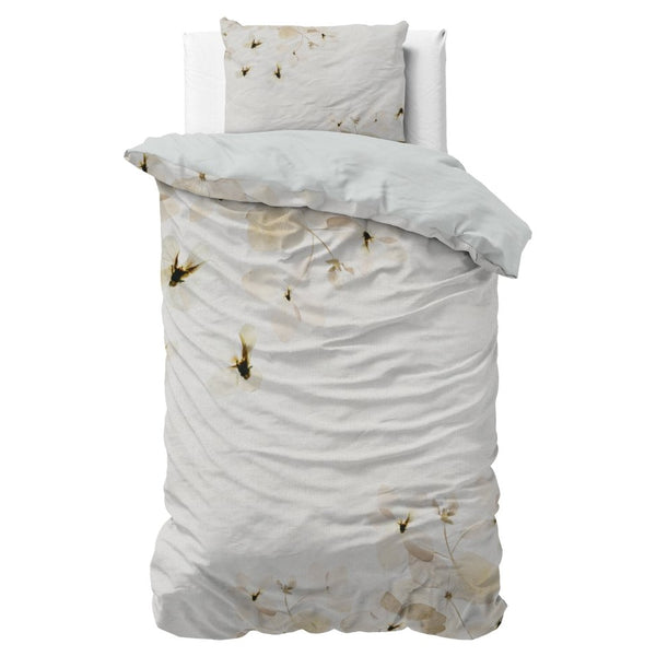 Micropercale Duvet Cover Set Nature Heavenly | Cream | Double - 200cm (W) x 200/220cm (L) - The Bedding & Blankets Store