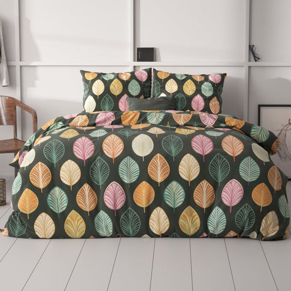 Micropercale Duvet Cover Set Oscar | Multicolour | Double - 200cm (W) x 220cm (L) - The Bedding & Blankets Store