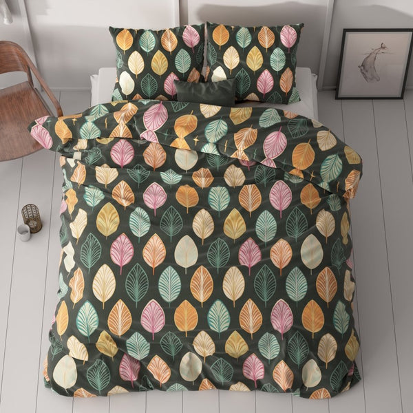 Micropercale Duvet Cover Set Oscar | Multicolour | Double - 200cm (W) x 220cm (L) - The Bedding & Blankets Store