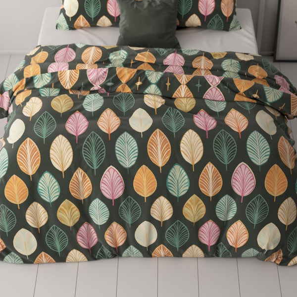 Micropercale Duvet Cover Set Oscar | Multicolour | Double - 200cm (W) x 220cm (L) - The Bedding & Blankets Store