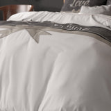 Micropercale Duvet Cover Set Pure Love | White | Double - 200cm (W) x 200/220cm (L) - The Bedding & Blankets Store
