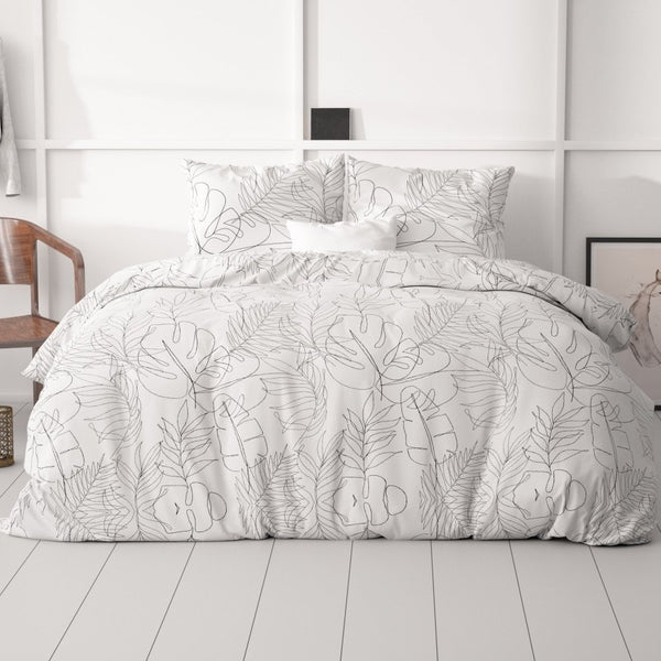 Micropercale Duvet Cover Set Simply | White | Double - 200cm (W) x 200/220cm (L) - The Bedding & Blankets Store