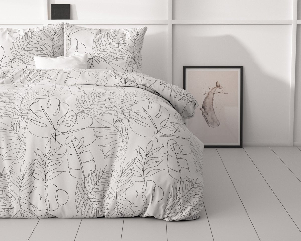 Micropercale Duvet Cover Set Simply | White | Double - 200cm (W) x 200/220cm (L) - The Bedding & Blankets Store