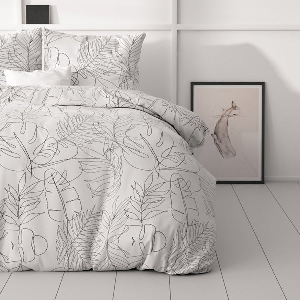 Micropercale Duvet Cover Set Simply | White | Double - 200cm (W) x 200/220cm (L) - The Bedding & Blankets Store