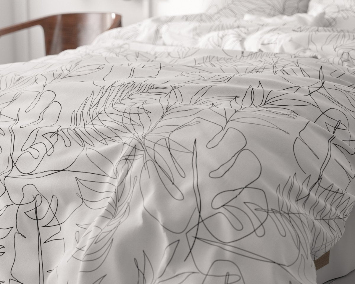 Micropercale Duvet Cover Set Simply | White | Double - 200cm (W) x 200/220cm (L) - The Bedding & Blankets Store