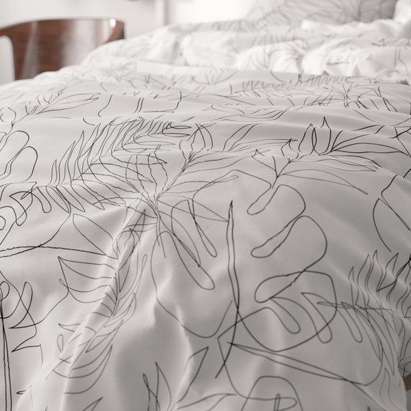 Micropercale Duvet Cover Set Simply | White | Double - 200cm (W) x 200/220cm (L) - The Bedding & Blankets Store