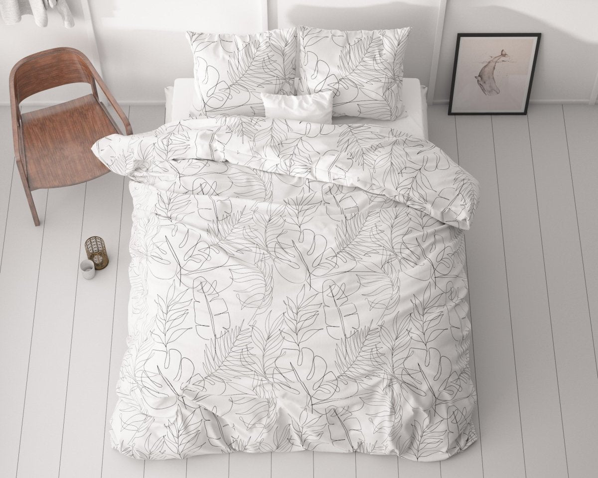 Micropercale Duvet Cover Set Simply | White | Double - 200cm (W) x 200/220cm (L) - The Bedding & Blankets Store