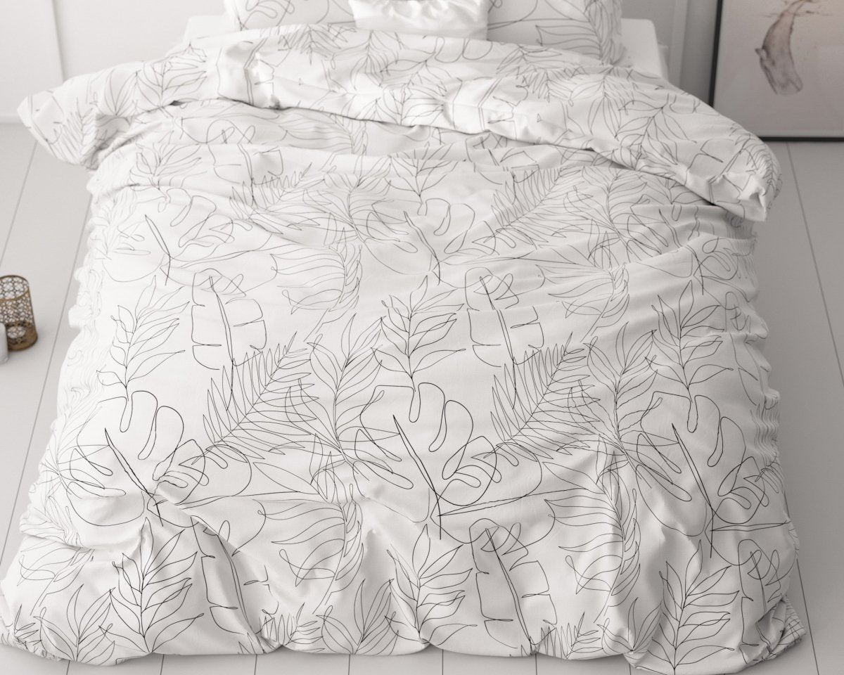 Micropercale Duvet Cover Set Simply | White | Double - 200cm (W) x 200/220cm (L) - The Bedding & Blankets Store