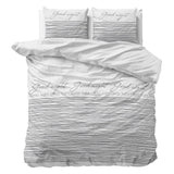 Micropercale Duvet Cover Set Sleeptight 2 | White | Double - 200cm (W) x 200/220cm (L) - The Bedding & Blankets Store