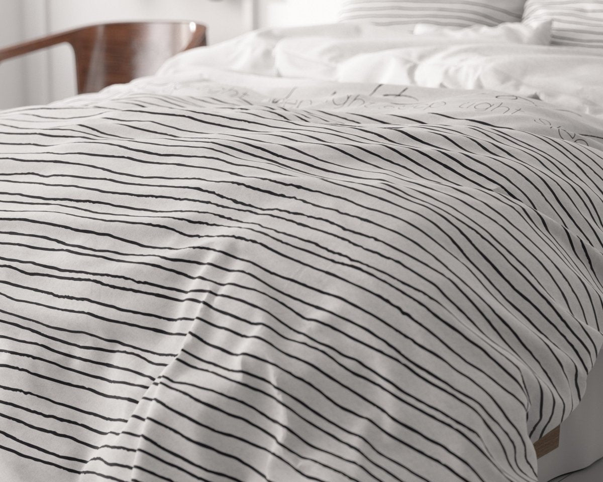 Micropercale Duvet Cover Set Sleeptight 2 | White | Double - 200cm (W) x 200/220cm (L) - The Bedding & Blankets Store