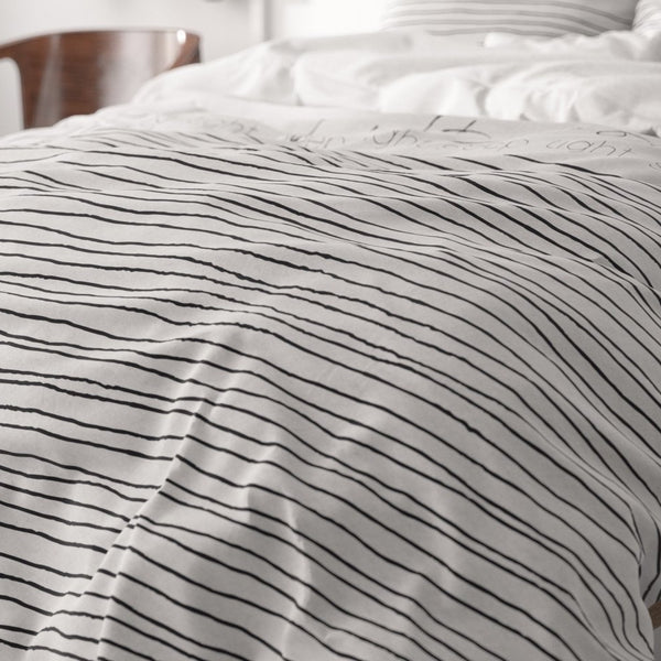 Micropercale Duvet Cover Set Sleeptight 2 | White | Double - 200cm (W) x 200/220cm (L) - The Bedding & Blankets Store