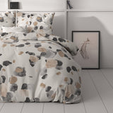 Micropercale Duvet Cover Set Spotty | Sand | Double - 200cm (W) x 220cm (L) - The Bedding & Blankets Store
