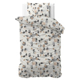 Micropercale Duvet Cover Set Spotty | Sand | Double - 200cm (W) x 220cm (L) - The Bedding & Blankets Store