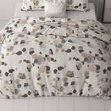 Micropercale Duvet Cover Set Spotty | Sand | Double - 200cm (W) x 220cm (L) - The Bedding & Blankets Store