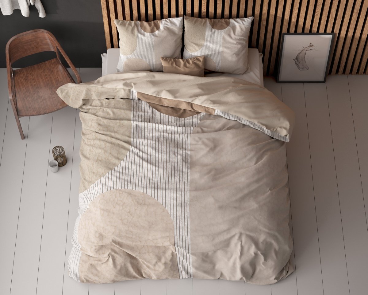 Micropercale Duvet Cover Set Teddy Print | Cream | King Long - 240cm (W) x 220cm (L) - The Bedding & Blankets Store