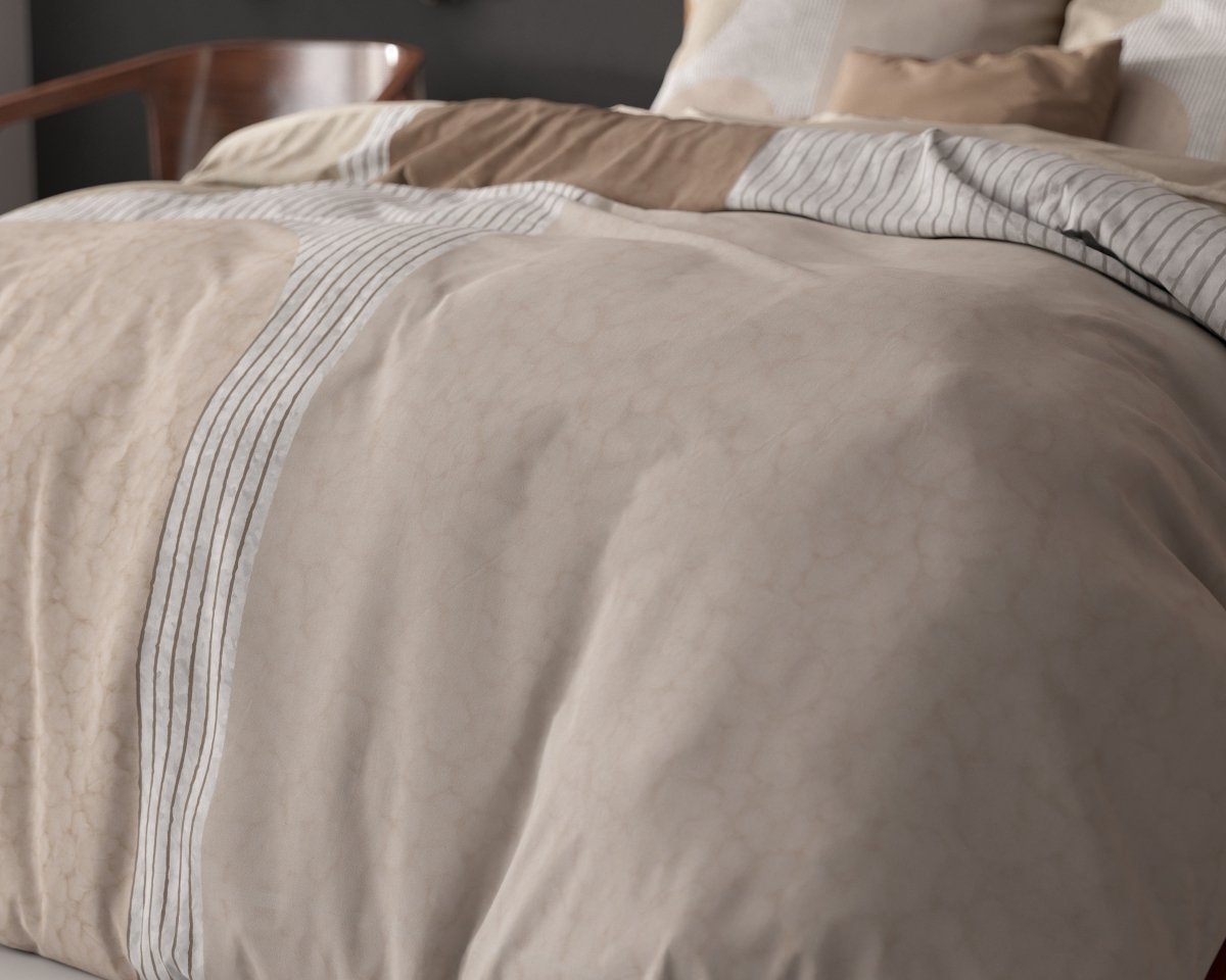 Micropercale Duvet Cover Set Teddy Print | Cream | King Long - 240cm (W) x 220cm (L) - The Bedding & Blankets Store