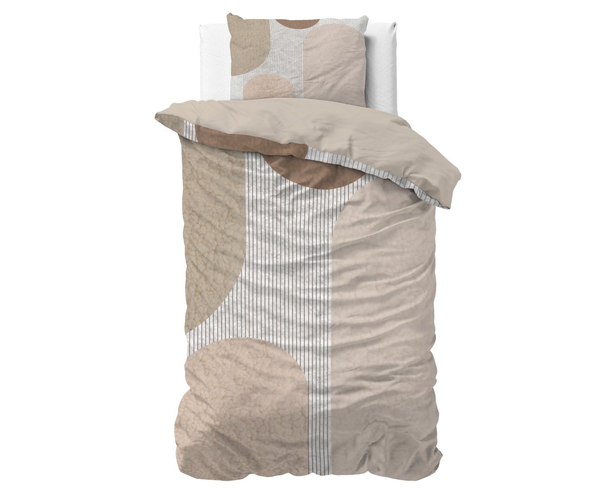 Micropercale Duvet Cover Set Teddy Print | Cream | King Long - 240cm (W) x 220cm (L) - The Bedding & Blankets Store