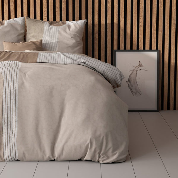 Micropercale Duvet Cover Set Teddy Print | Cream | King Long - 240cm (W) x 220cm (L) - The Bedding & Blankets Store