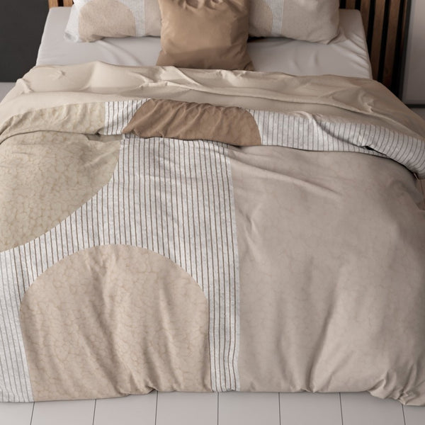 Micropercale Duvet Cover Set Teddy Print | Cream | King Long - 240cm (W) x 220cm (L) - The Bedding & Blankets Store