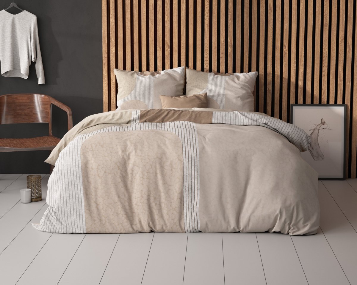 Micropercale Duvet Cover Set Teddy Print | Cream | King Long - 240cm (W) x 220cm (L) - The Bedding & Blankets Store