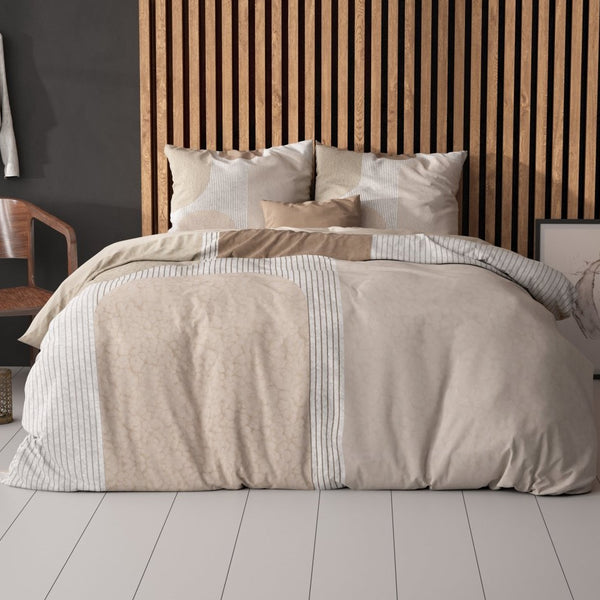 Micropercale Duvet Cover Set Teddy Print | Cream | King Long - 240cm (W) x 220cm (L) - The Bedding & Blankets Store