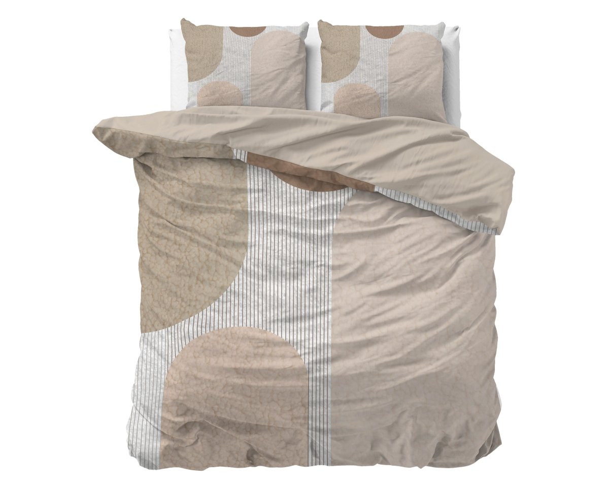 Micropercale Duvet Cover Set Teddy Print | Cream | King Long - 240cm (W) x 220cm (L) - The Bedding & Blankets Store