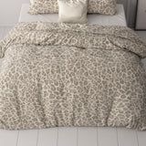 Micropercale Duvet Cover Set Tessa | Brown | Double - 200cm (W) x 220cm (L) - The Bedding & Blankets Store