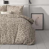 Micropercale Duvet Cover Set Tessa | Brown | Double - 200cm (W) x 220cm (L) - The Bedding & Blankets Store