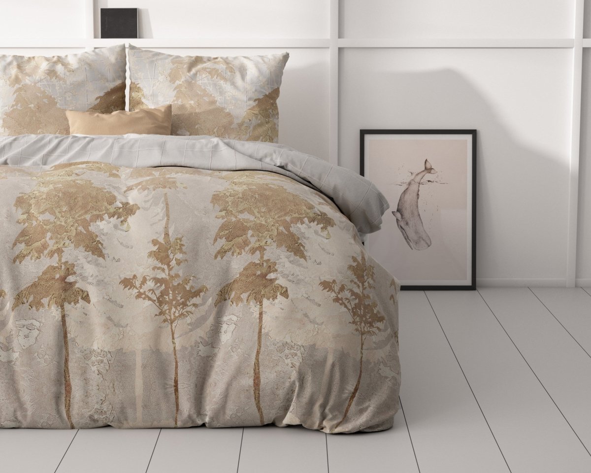 Micropercale Duvet Cover Set Treasture Three | Gold | Double - 200cm (W) x 200/220cm (L) - The Bedding & Blankets Store