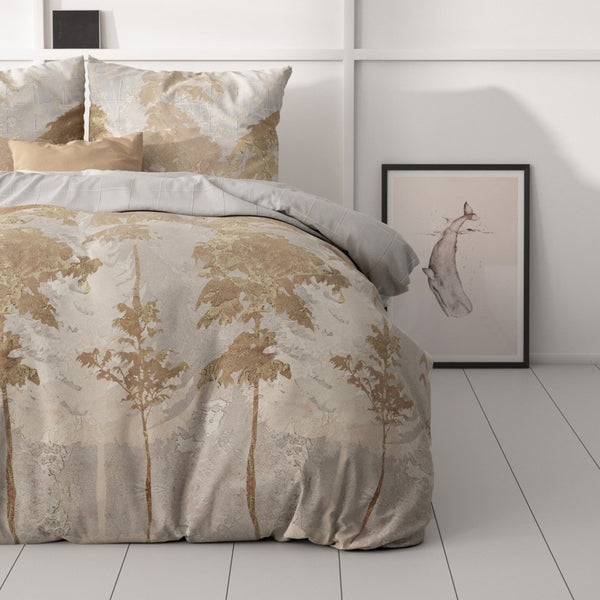Micropercale Duvet Cover Set Treasture Three | Gold | Double - 200cm (W) x 200/220cm (L) - The Bedding & Blankets Store