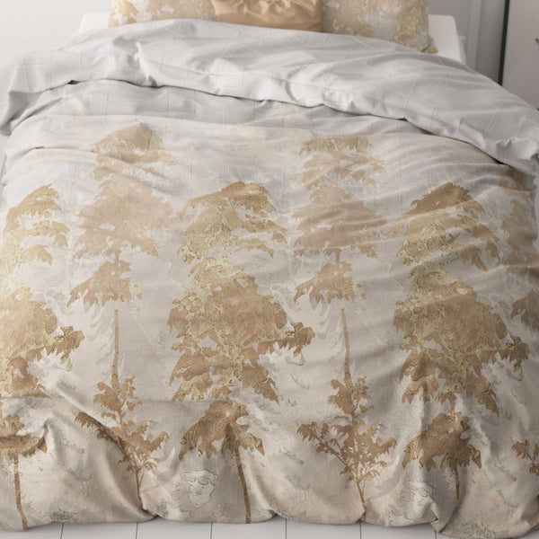 Micropercale Duvet Cover Set Treasture Three | Gold | Double - 200cm (W) x 200/220cm (L) - The Bedding & Blankets Store