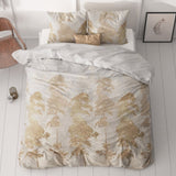 Micropercale Duvet Cover Set Treasture Three | Gold | Double - 200cm (W) x 200/220cm (L) - The Bedding & Blankets Store