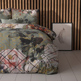 Micropercale Duvet Cover Set Triangle Nature | Green | Double - 200cm (W) x 200/220cm (L) - The Bedding & Blankets Store