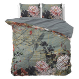 Micropercale Duvet Cover Set Triangle Nature | Green | Double - 200cm (W) x 200/220cm (L) - The Bedding & Blankets Store