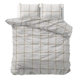Micropercale Duvet Cover Set Vasco | White | Double - 200cm (W) x 220cm (L) - The Bedding & Blankets Store