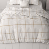 Micropercale Duvet Cover Set Vasco | White | Double - 200cm (W) x 220cm (L) - The Bedding & Blankets Store