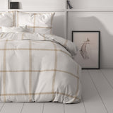 Micropercale Duvet Cover Set Vasco | White | Double - 200cm (W) x 220cm (L) - The Bedding & Blankets Store