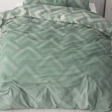 Micropercale Duvet Cover Set Wavey Shades | Green | Double - 200cm (W) x 200/220cm (L) - The Bedding & Blankets Store