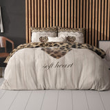 Micropercale Duvet Cover Set You Are My Heart | Sand | Double - 200cm (W) x 200/220cm (L) - The Bedding & Blankets Store