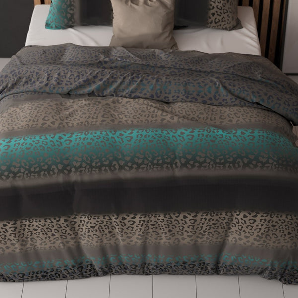 Pollycotton Duvet Cover Set Avoka | Multicolour | Single - 140cm (W) x 220cm (L) - The Bedding & Blankets Store