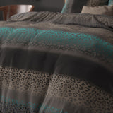Pollycotton Duvet Cover Set Avoka | Multicolour | Single - 140cm (W) x 220cm (L) - The Bedding & Blankets Store