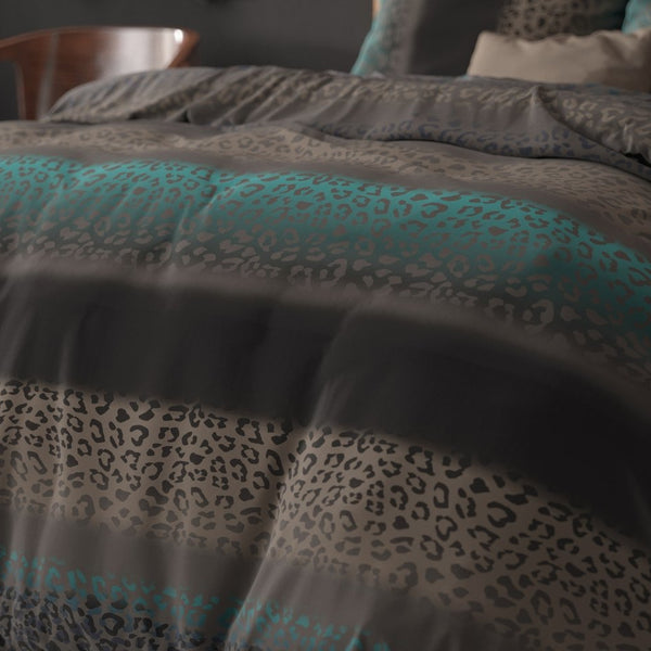 Pollycotton Duvet Cover Set Avoka | Multicolour | Single - 140cm (W) x 220cm (L) - The Bedding & Blankets Store