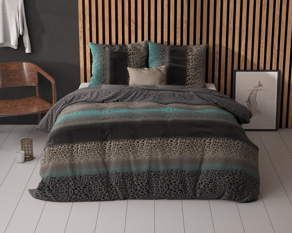 Pollycotton Duvet Cover Set Avoka | Multicolour | Single - 140cm (W) x 220cm (L) - The Bedding & Blankets Store