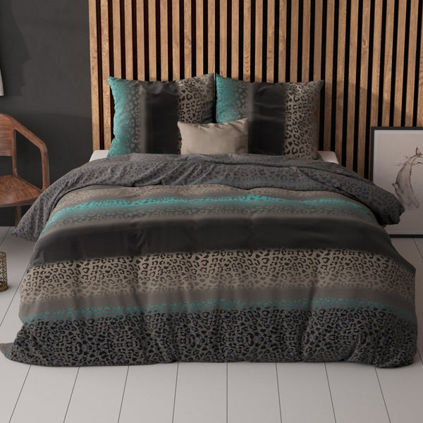 Pollycotton Duvet Cover Set Avoka | Multicolour | Single - 140cm (W) x 220cm (L) - The Bedding & Blankets Store