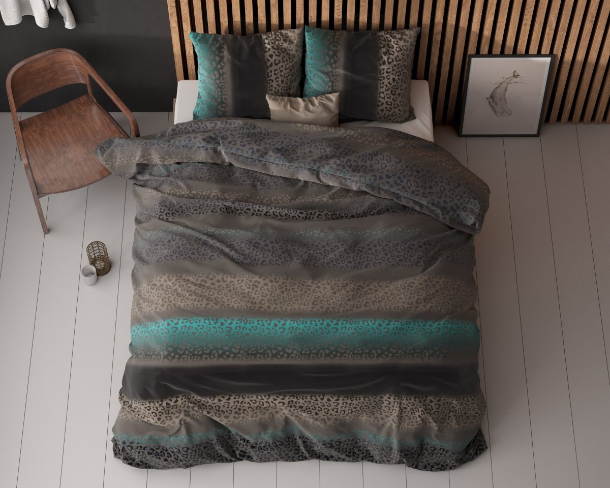 Pollycotton Duvet Cover Set Avoka | Multicolour | Single - 140cm (W) x 220cm (L) - The Bedding & Blankets Store